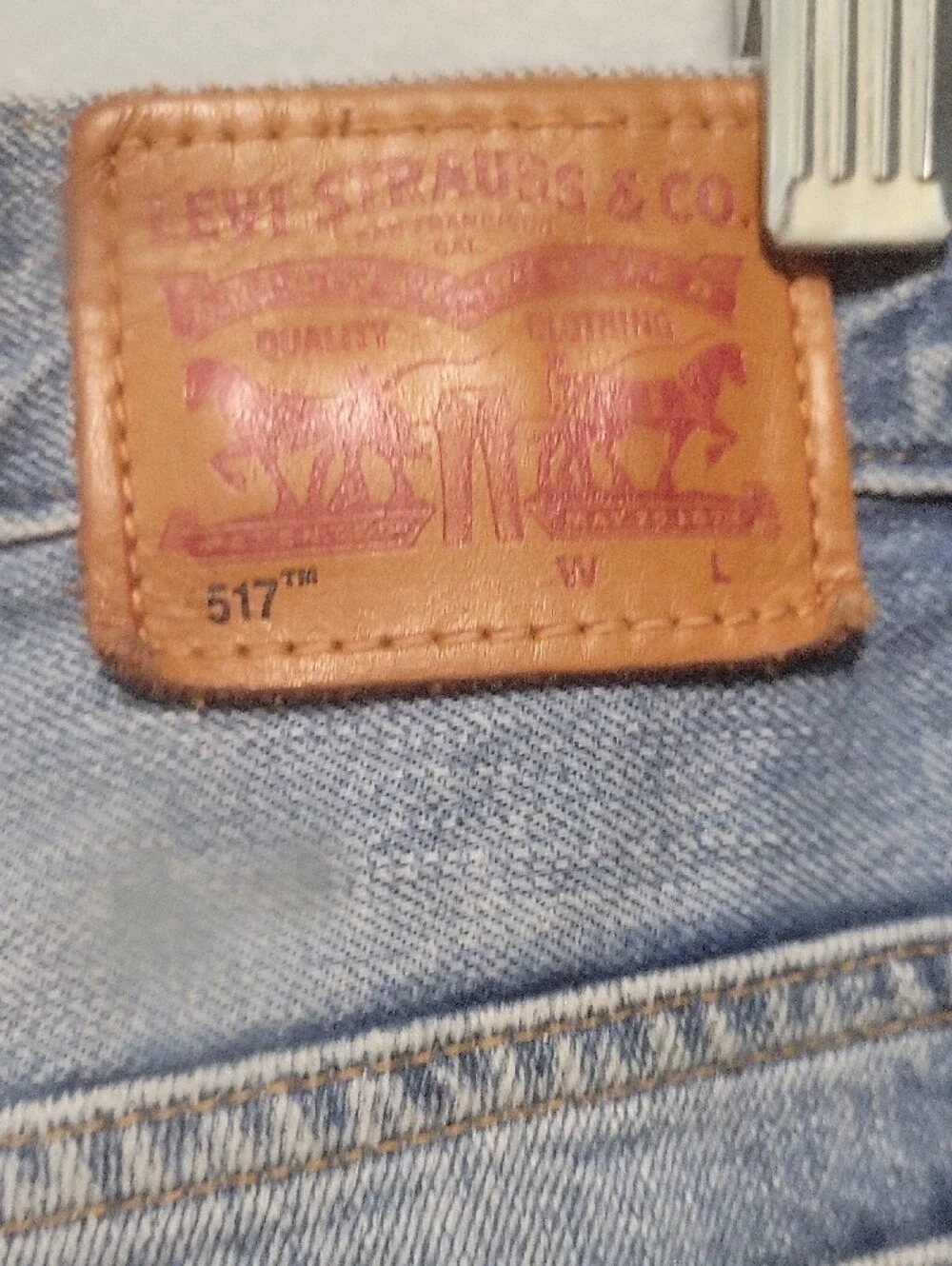 Vintage 517 Levi's Light Blue Distressed Straight Jeans